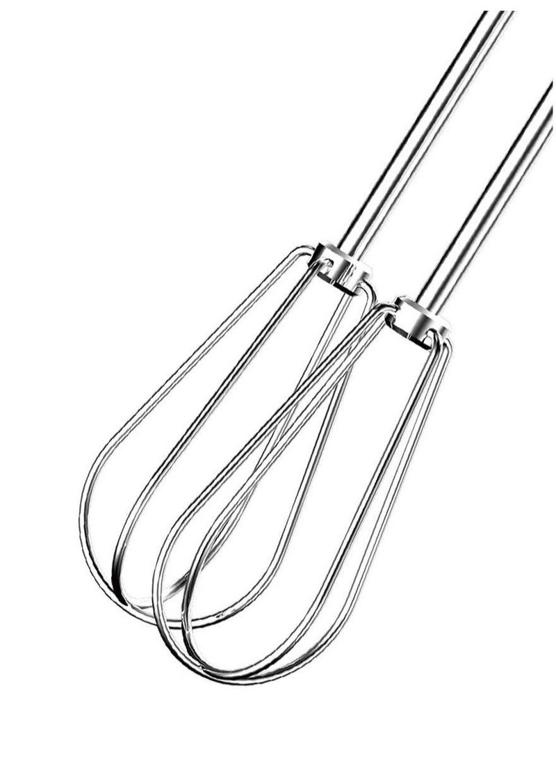 DOTS Electric Hand Mixer 5 Speed Handheld Whisk with Turbo,120W 90 Seconds To Complete Stainless Steel Egg Whisk for Kitchen,Include Beaters And Dough Hooks,White - Image 3